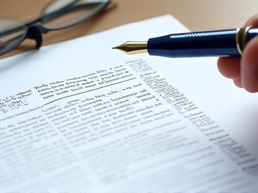 Detalle de un contrato y bolígrafo, para Derecho Contractual